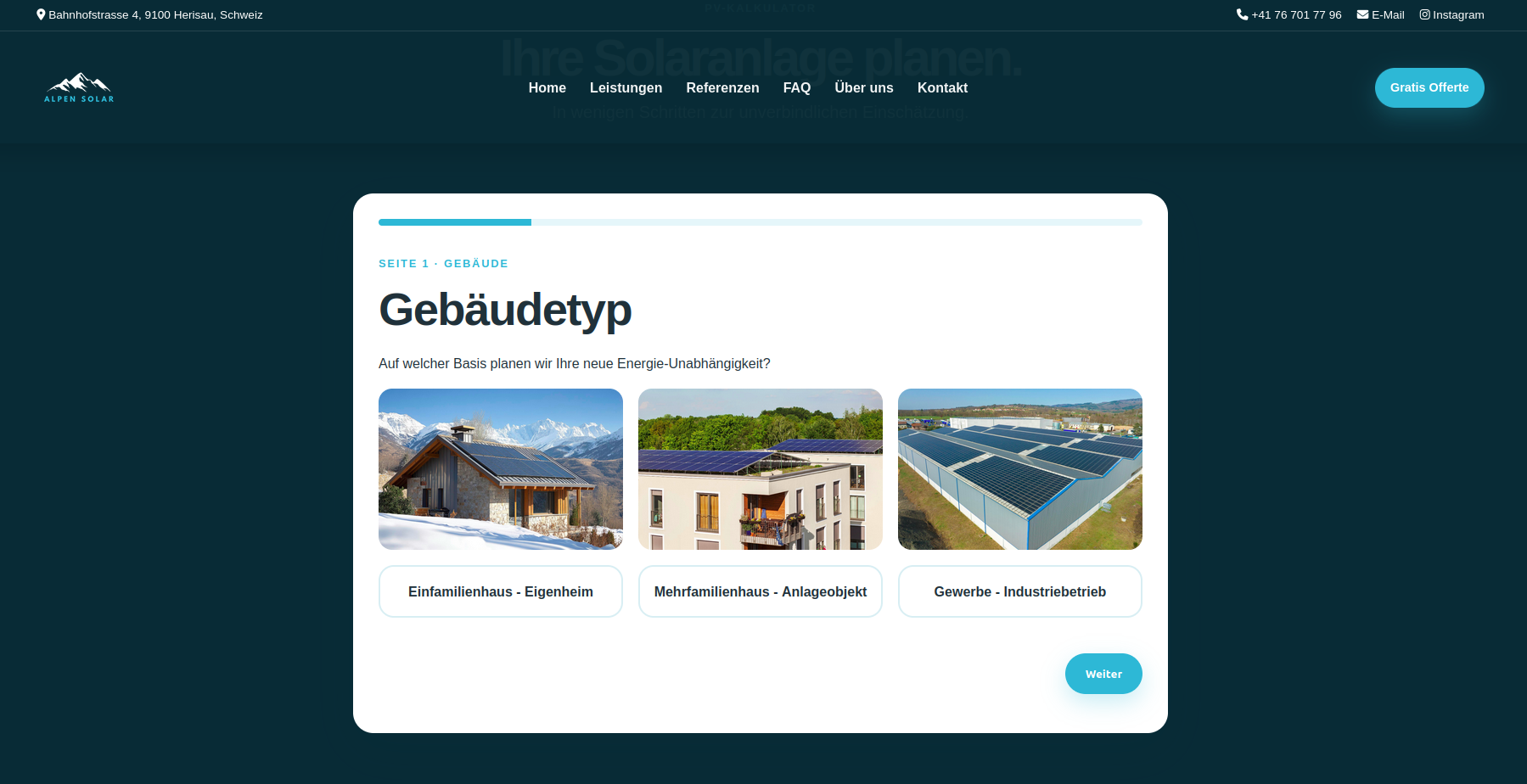 Alpen Solar lokale SEO-Referenzsektion für Herisau, St. Gallen und Thurgau