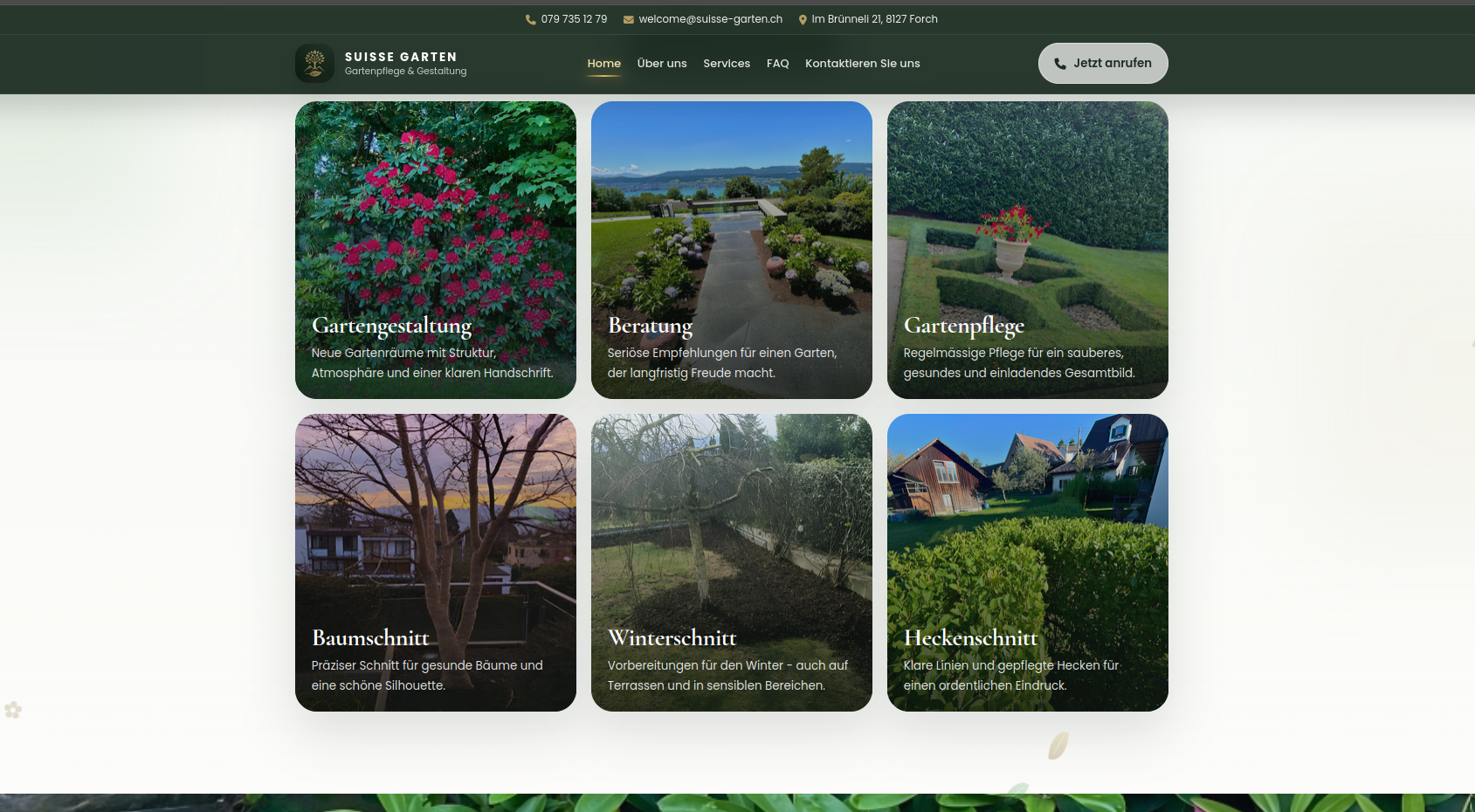 Servicebereich für Gartengestaltung und Gartenpflege