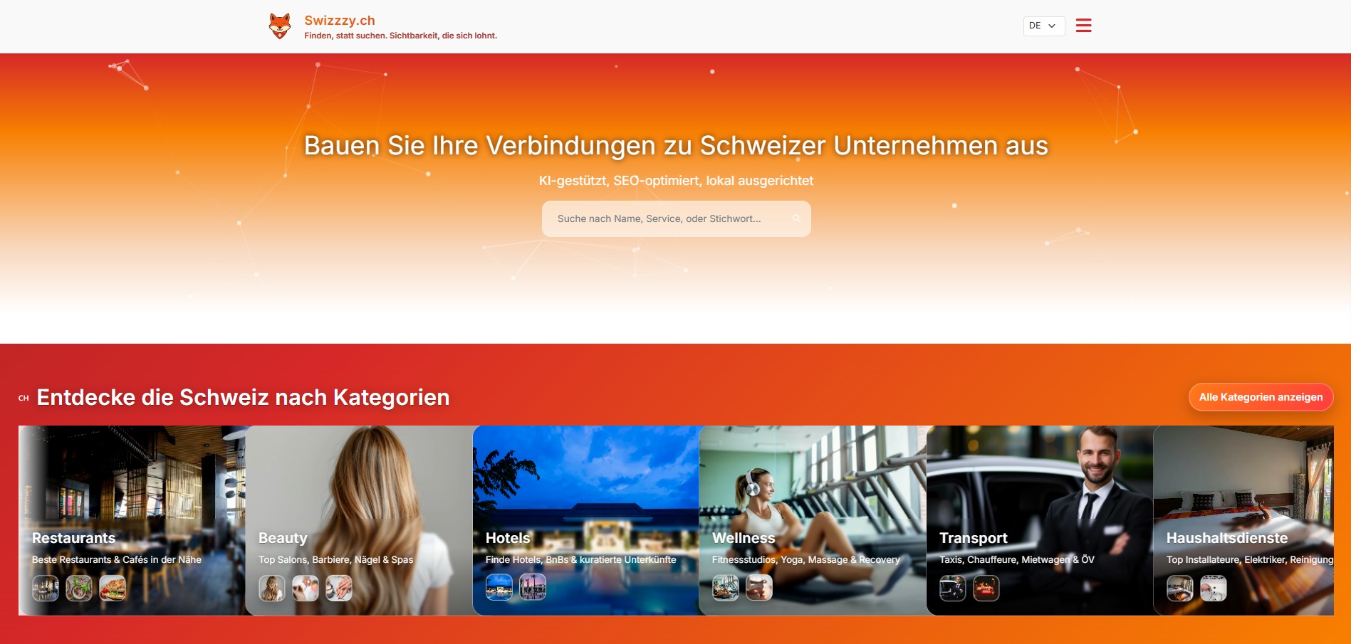 Startseite Verzeichnis-Layout